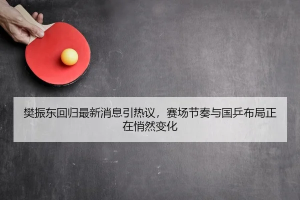 樊振东回归最新消息引热议，赛场节奏与国乒布局正在悄然变化